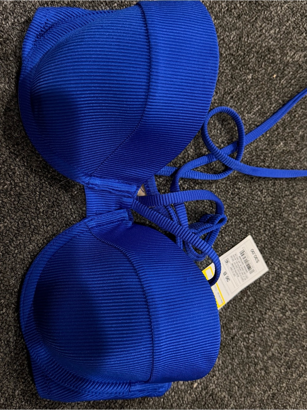 Shade & Shore Royal Blue Textured Push-Up Bikini Top